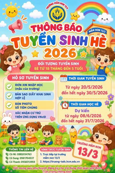 THÔNG BÁO TUYỂN SINH HÈ 2026