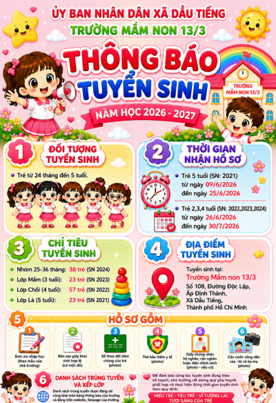 THÔNG BÁO TUYỂN SINH NĂM HỌC 2026-2027