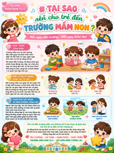 Tại sao nên cho trẻ đến trường mầm non?