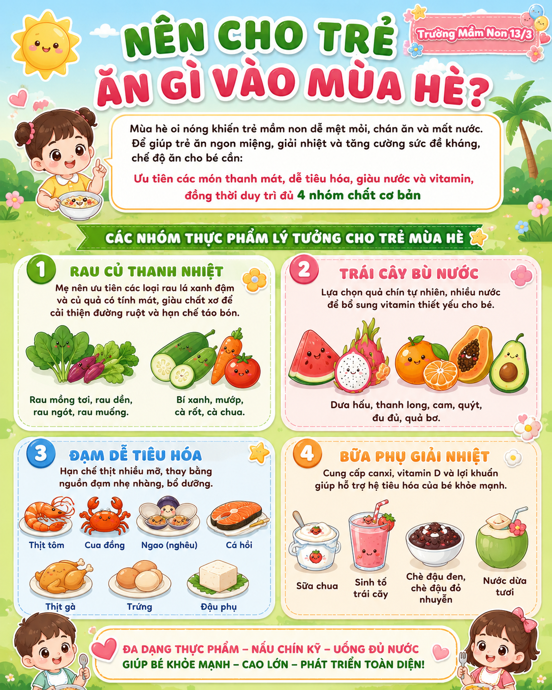 NÊN CHO TRẺ ĂN GÌ VÀO MÙA HÈ?